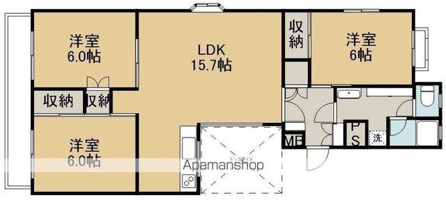 SFマンション中島丁Ⅱ(3LDK/1階)の間取り写真