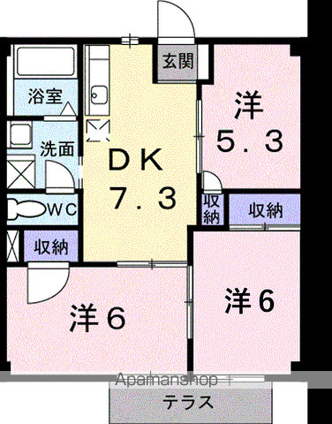 メゾンドオオタⅡ(3DK/1階)の間取り写真