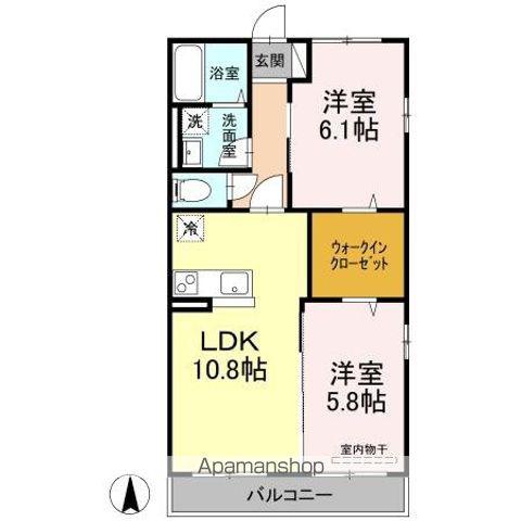 ベルティルミナス(2LDK/2階)の間取り写真