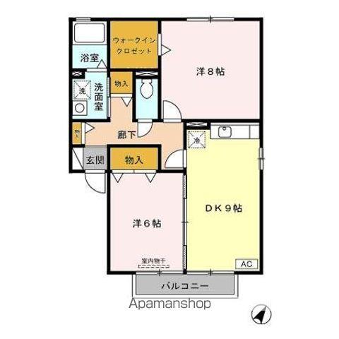 セピアコートⅡ(2DK/2階)の間取り写真