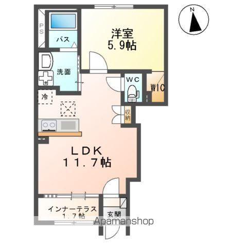 クレストハイム(1LDK/1階)の間取り写真