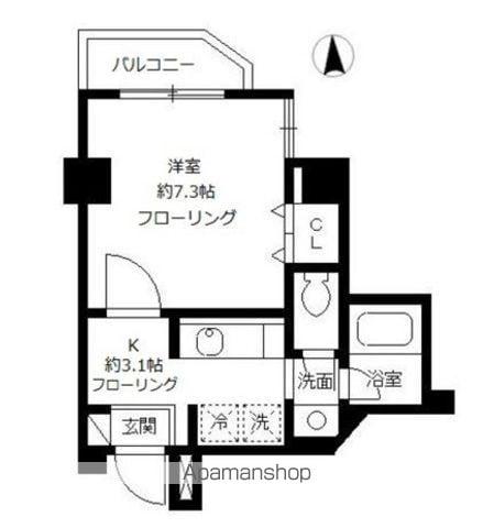 MERE DE REVE メールドゥレーヴ(1K/4階)の間取り写真