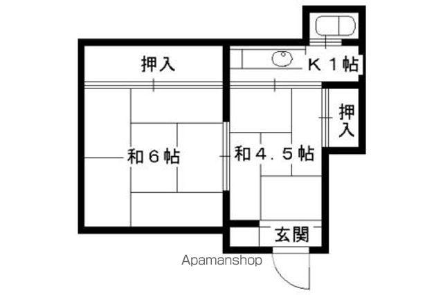 ふじ荘(2K/1階)の間取り写真