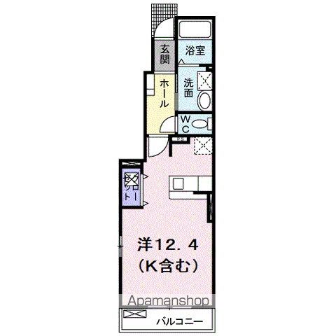サンリットハウスⅢ(ワンルーム/1階)の間取り写真