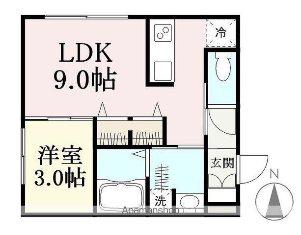 MACHERIE(1LDK/2階)の間取り写真