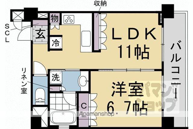 リーガル京都御所西V(1LDK/2階)の間取り写真