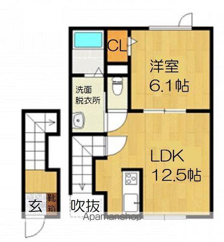 ラピスⅢ(1LDK/2階)の間取り写真