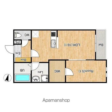 シエーナ武蔵藤沢(1LDK/1階)の間取り写真