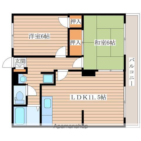 サンライズ館A(2LDK/2階)の間取り写真