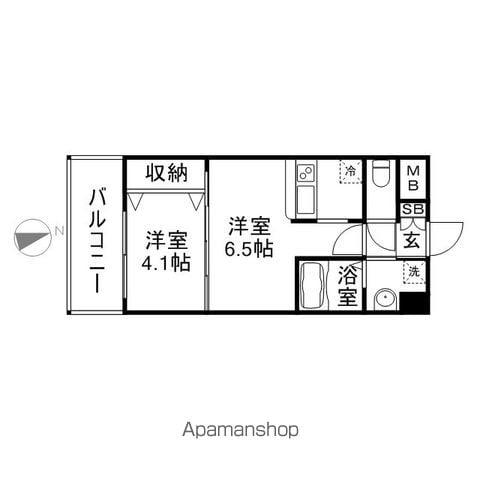 エンクレスト大橋(2K/11階)の間取り写真