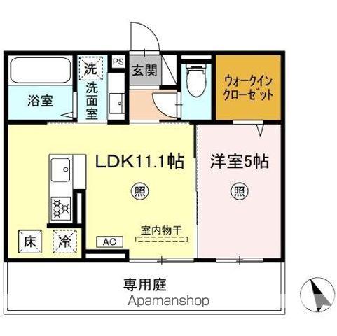 シエル原田(1LDK/1階)の間取り写真