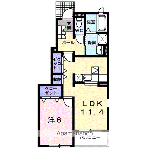 エプリースⅢ(1LDK/1階)の間取り写真
