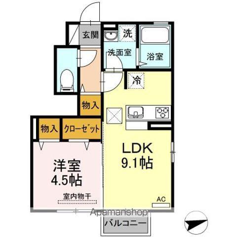 ベルコモンズNODAⅡ(1LDK/1階)の間取り写真