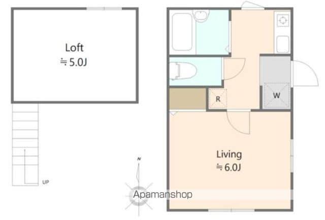 アールフラット中落合(1K/1階)の間取り写真