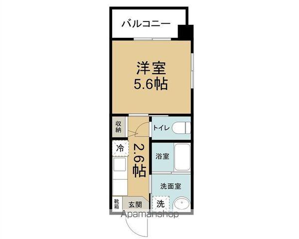 ラ・プリメール西町(1K/2階)の間取り写真