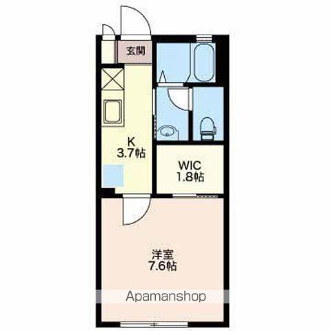 サンハイツ新井B(1K/1階)の間取り写真