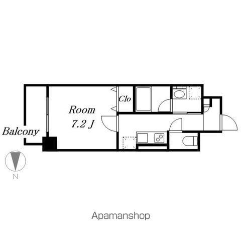 ボーデュキャナル幅下(1K/1階)の間取り写真