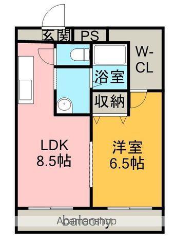 イヌカイビル(1LDK/8階)の間取り写真