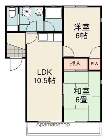 スクウェア25 A棟(2LDK/2階)の間取り写真
