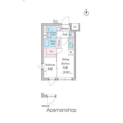 デュオメゾン都立大学(1DK/3階)の間取り写真