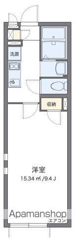 クレイノペルレシュロス Ⅹ(1K/2階)の間取り写真