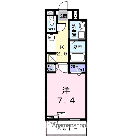 サンエリハA(1K/3階)の間取り写真