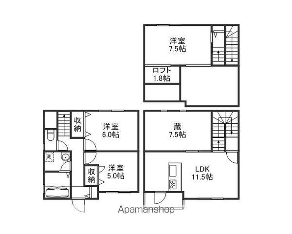 山陽本線 高島駅(岡山) 徒歩26分 2階建 築15年(3LDK)の間取り写真