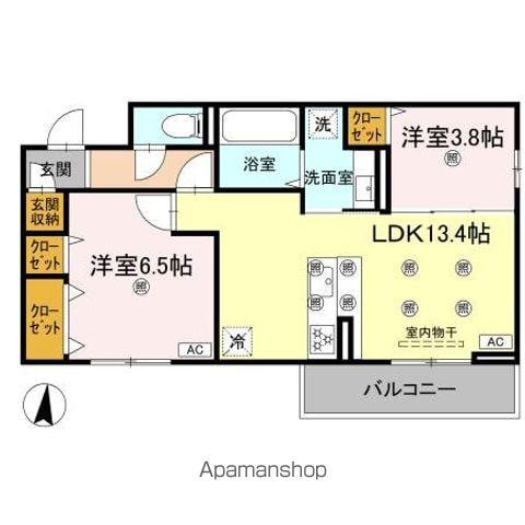 クランツ北井門B(2LDK/3階)の間取り写真