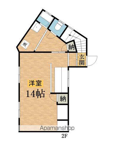 東京都八王子市 2階建 築40年(1DK)の間取り写真