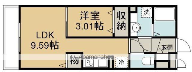 坂戸若葉エテルネル(1LDK/3階)の間取り写真