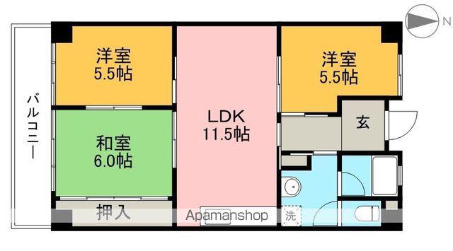 パークサイド高須Ⅱ(3LDK/8階)の間取り写真