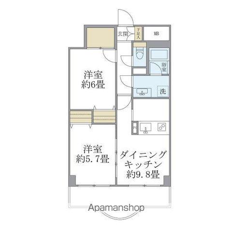 西船橋スクエアガーデン(2DK/3階)の間取り写真