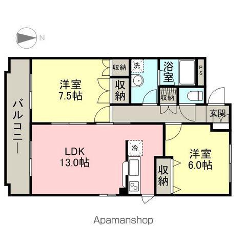 スタフィリア(2LDK/3階)の間取り写真