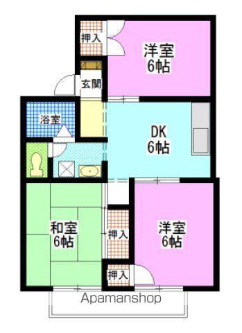 セジュール小山 B(3DK/2階)の間取り写真