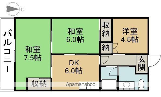 ヒカリマンション(3DK/3階)の間取り写真