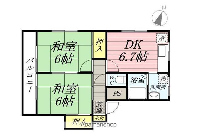 サンハイツ白幡(2DK/3階)の間取り写真