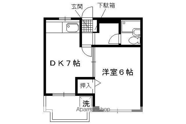 サンロイヤル七瀬川(1LDK/3階)の間取り写真