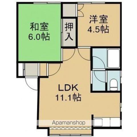 ハイツトミー(2LDK/1階)の間取り写真