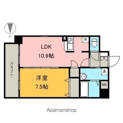 アクシス(1LDK/7階)の間取り写真