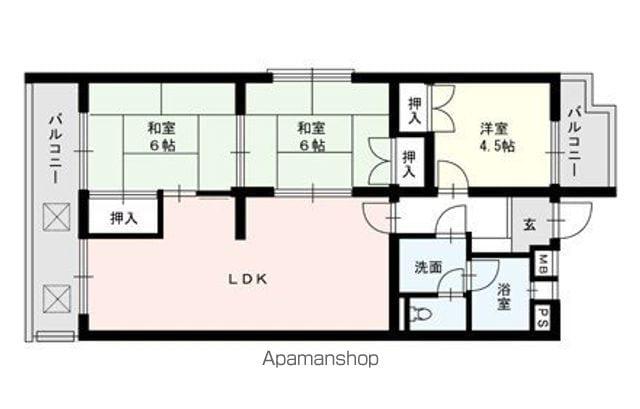 コーポ山崎(3LDK/2階)の間取り写真