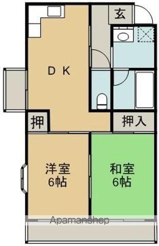 ハイツ生藤(2DK/2階)の間取り写真