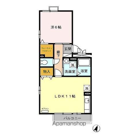 セジュール和幸D棟(1LDK/3階)の間取り写真