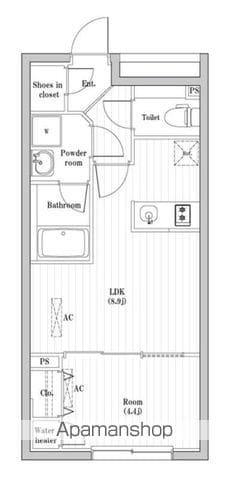 コンポジット渋谷本町(1LDK/4階)の間取り写真