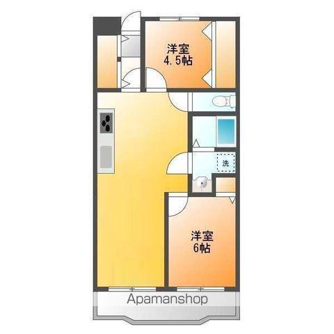 シーザーレジデンス福生(2LDK/3階)の間取り写真