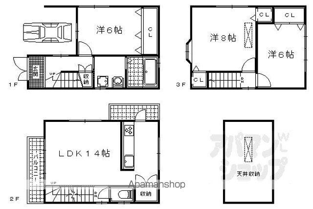 京都市東西線 東野駅(京都) 徒歩23分 3階建 築26年(3LDK)の間取り写真