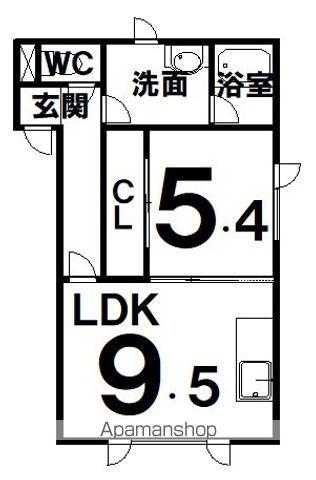 PEACE(1LDK/2階)の間取り写真