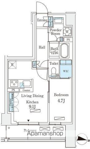 ロイヤルパークス赤羽サウス(1LDK/2階)の間取り写真