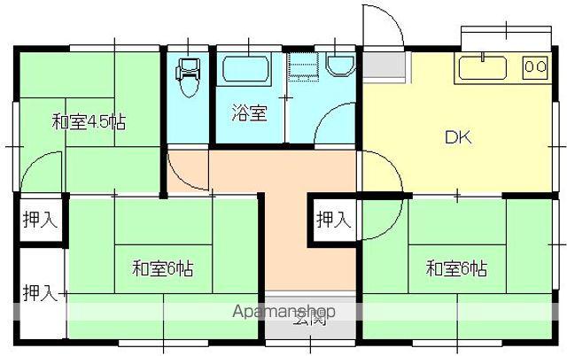 山陽本線 徳山駅 徒歩24分 1階建 築45年(3DK)の間取り写真