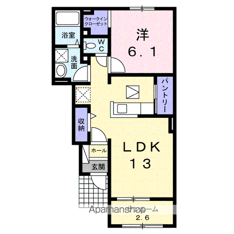 ラパンⅠ(1LDK/1階)の間取り写真
