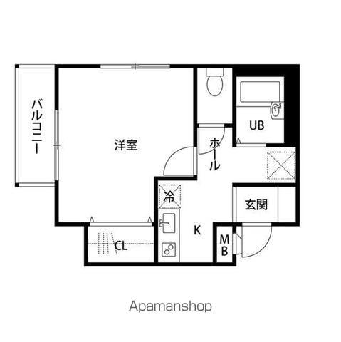 ヴァーベナ川名(1K/1階)の間取り写真